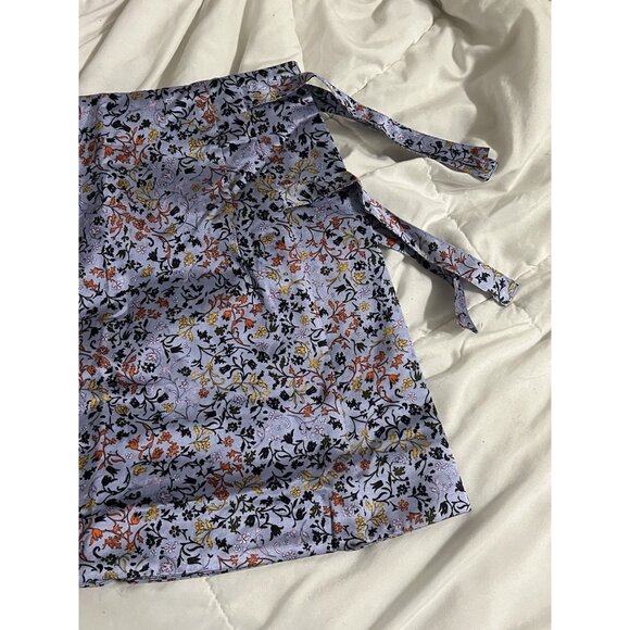 Elliette Floral Mini Skirt With Side Ties Silk Blend Size 2 - Picture 6 of 13